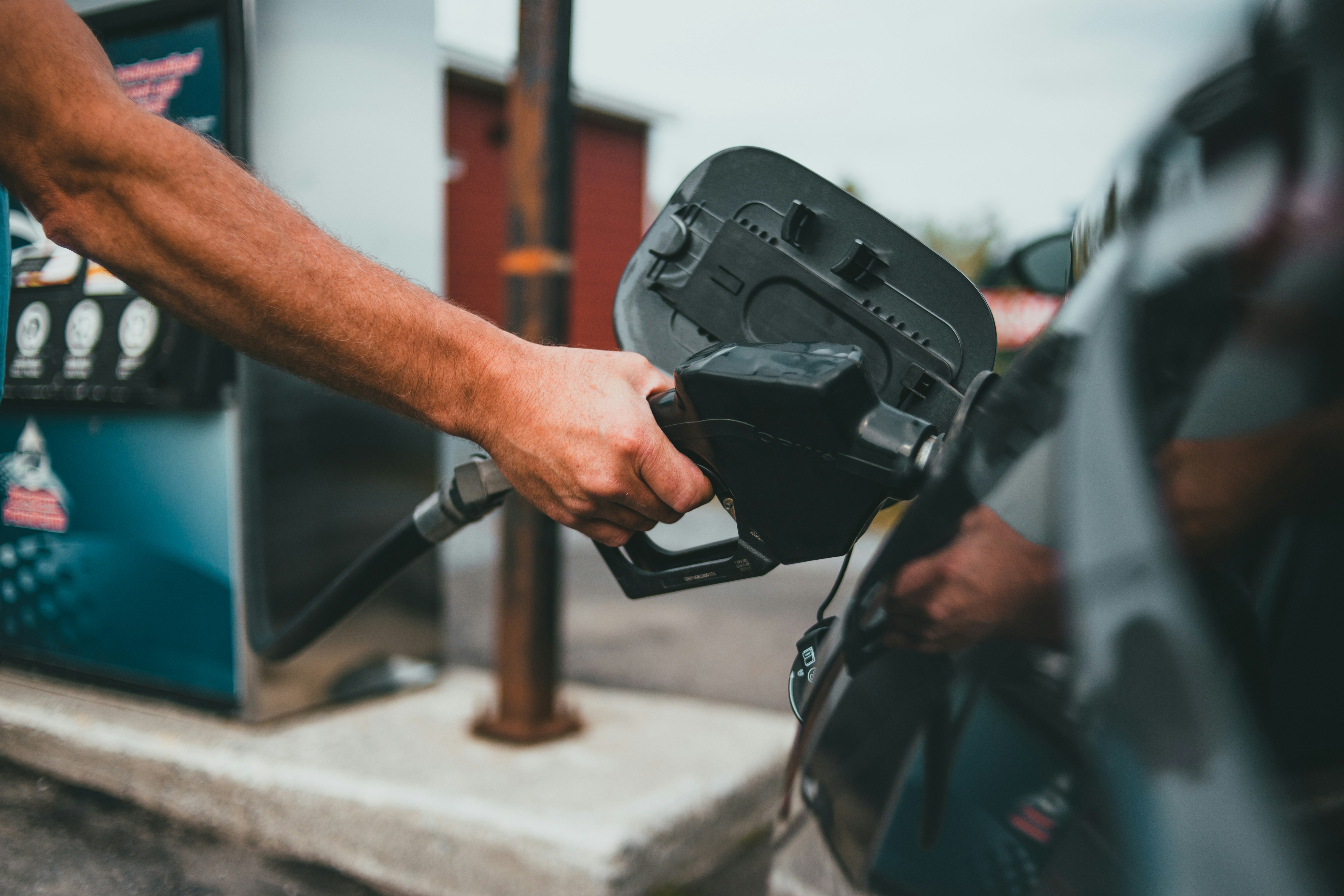 Refueling a car at the pump